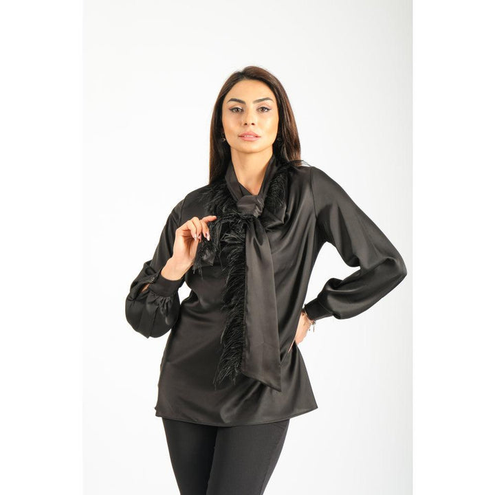 Londonella Silk Like Satin Blouse - Black - 100169 - Zrafh.com - Your Destination for Baby & Mother Needs in Saudi Arabia