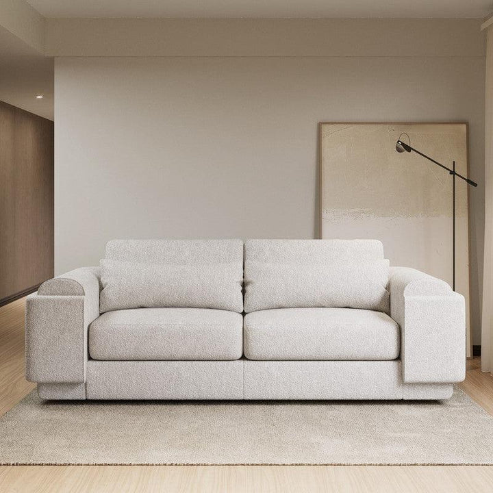 Timeless Tranquility: White Linen 3-Seater Sofa By Alhome - Zrafh.com - Your Destination for Baby & Mother Needs in Saudi Arabia