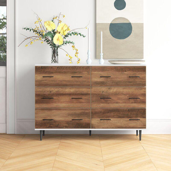 Kids Dresser: 130x40x90 Wood, Brown by Alhome - Zrafh.com - Your Destination for Baby & Mother Needs in Saudi Arabia