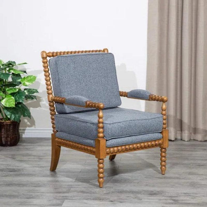 Sky Blue Linen Accent Chair By Alhome - 110111405 - Zrafh.com - Your Destination for Baby & Mother Needs in Saudi Arabia