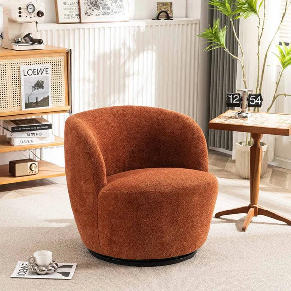 Rusted Orange Bouclé Chair for Cozy Comfort By Alhome - Zrafh.com - Your Destination for Baby & Mother Needs in Saudi Arabia