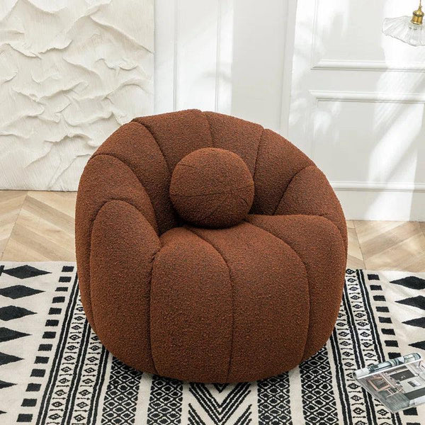 Sophisticated Comfort: Brown Bouclé Chair By Alhome - Zrafh.com - Your Destination for Baby & Mother Needs in Saudi Arabia