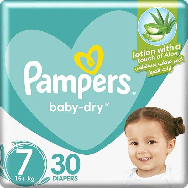 Pampers Baby Diapers Mega Pack Size 7 Junior , 15+ KG, 30 Diapers - ZRAFH