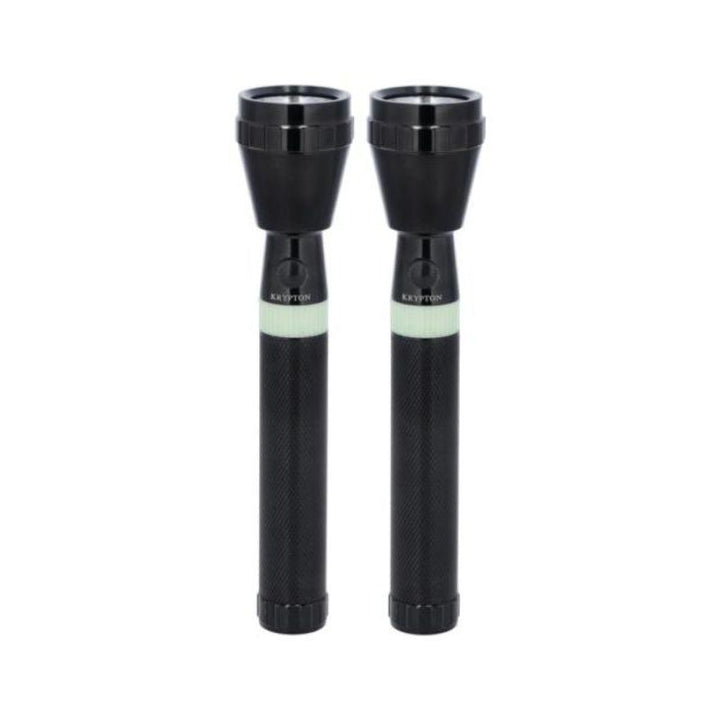 Krypton Rechargeable Flashlight - 2 Pieces - Black - KNFL5434 - Zrafh.com - Your Destination for Baby & Mother Needs in Saudi Arabia