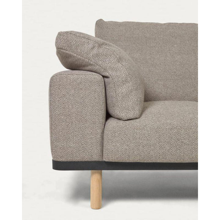 Ashen Suede Wood 3-Seater Sofa - Size: 220x85x85, Material: Linen By Alhome - 110112205 - Zrafh.com - Your Destination for Baby & Mother Needs in Saudi Arabia