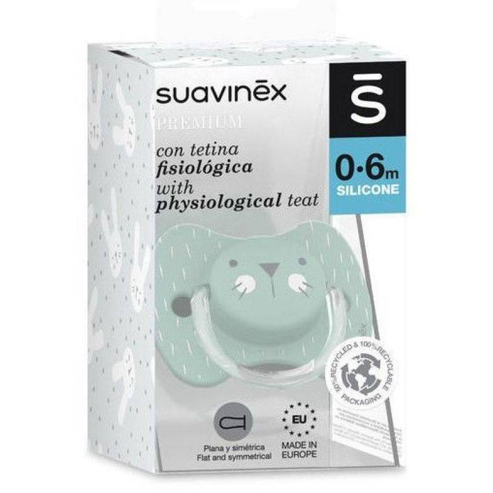 Suavinex Premium Physiological Whiskers Soother 0-6 months - Green - ZRAFH