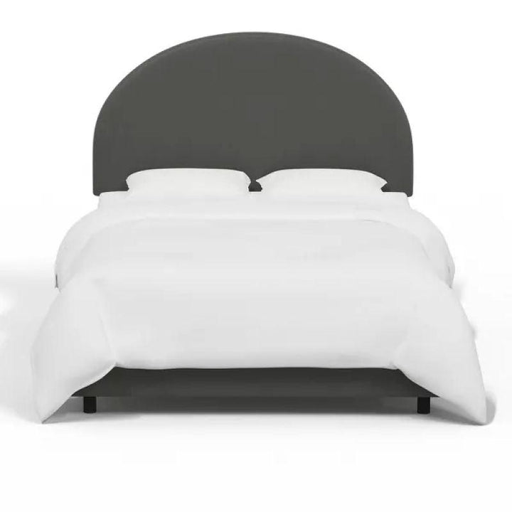 Charcoal Velvet Supreme: Swedish Wood Super King Bed (200x200x140) by Alhome - Zrafh.com - Your Destination for Baby & Mother Needs in Saudi Arabia