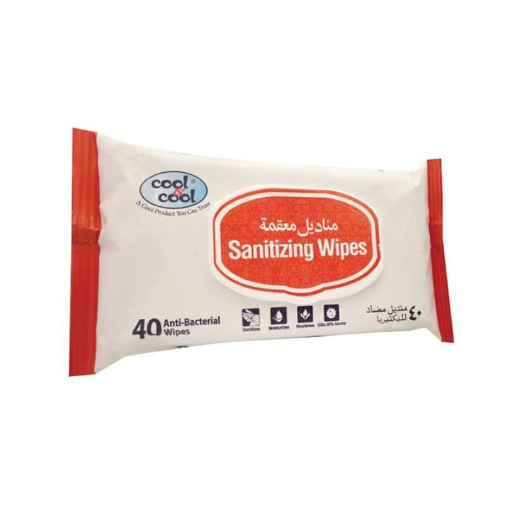 Cool & Cool Sanitizing Wipes - 4 Pack - 160 Pieces - Zrafh.com - Your Destination for Baby & Mother Needs in Saudi Arabia