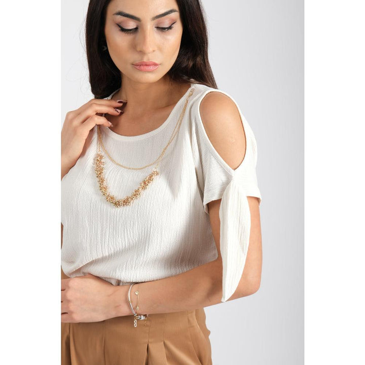 Londonella Top with short sleeves and Golden accessories - 100117 - Zrafh.com - Your Destination for Baby & Mother Needs in Saudi Arabia