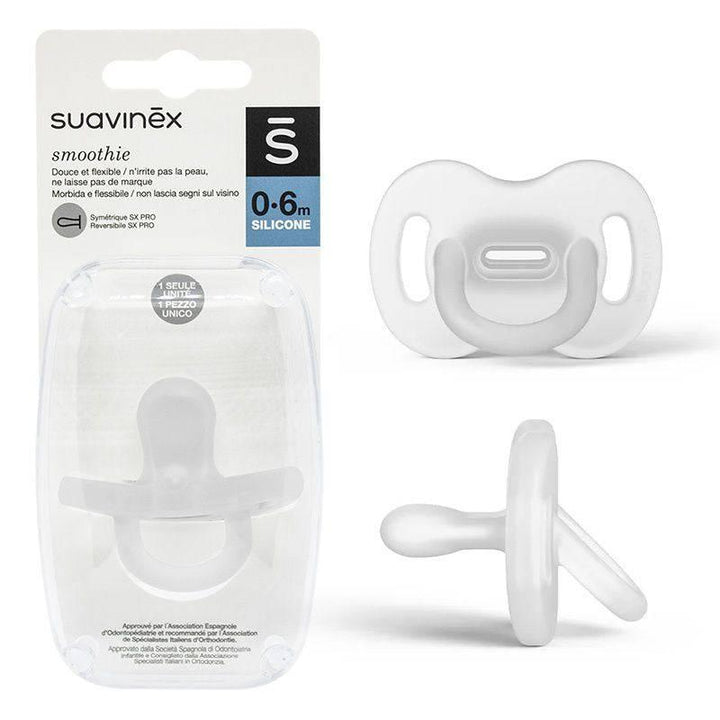 Suavinex All Silicone Physiological Soother 0-6 months - Transparent - ZRAFH