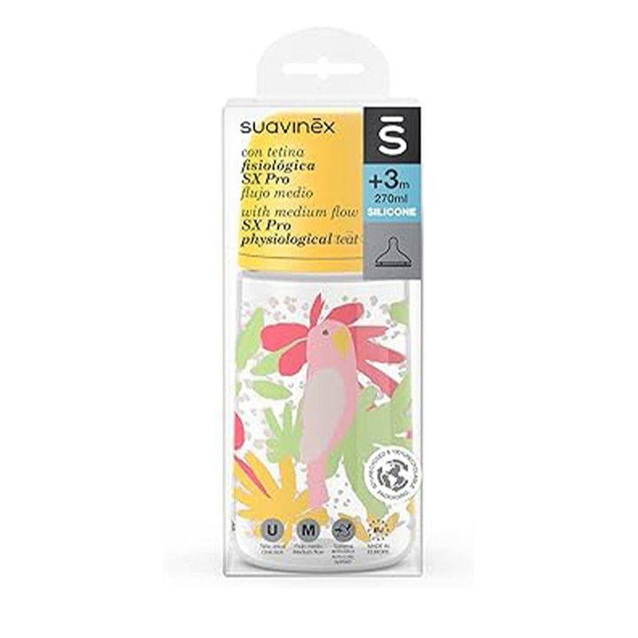 Suavinex Silicone Feeding Bottle - 270 ml - Zrafh.com - Your Destination for Baby & Mother Needs in Saudi Arabia