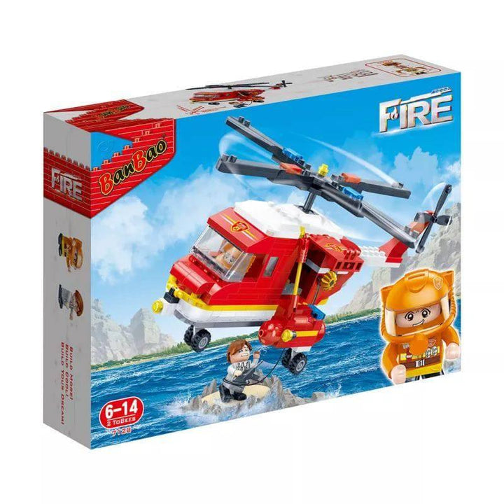 Banbao Building Blocks Helicopter for firefighter from 306 Pieces - multicolor - ZRAFH