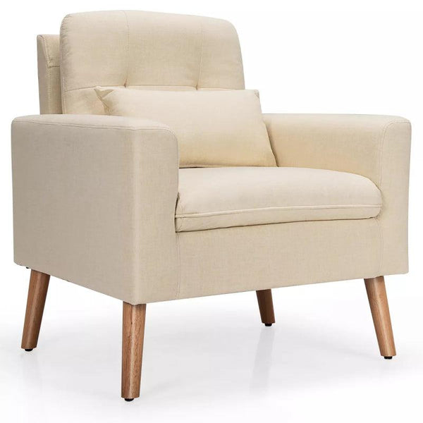 Beige Linen Chair By Alhome - 110111736 - Zrafh.com - Your Destination for Baby & Mother Needs in Saudi Arabia