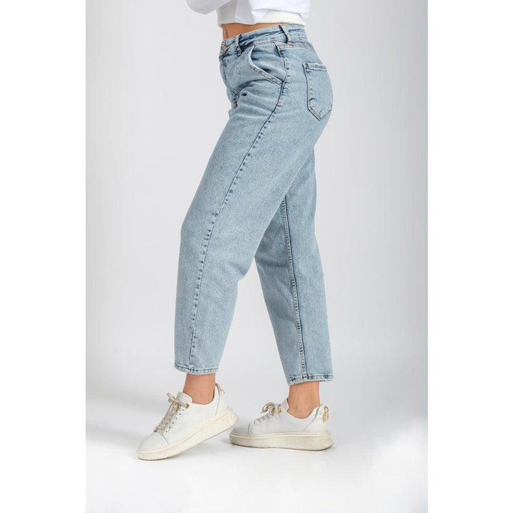 Londonella Women's Mid-waisted Jeans With Wide Legs Design - Blue - 100213 - Zrafh.com - Your Destination for Baby & Mother Needs in Saudi Arabia