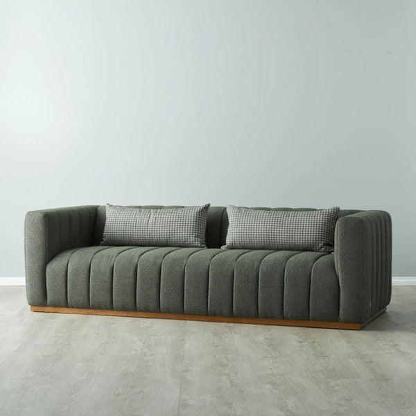 Velvet Gray 3-Seater Sofa By Alhome - Zrafh.com - Your Destination for Baby & Mother Needs in Saudi Arabia