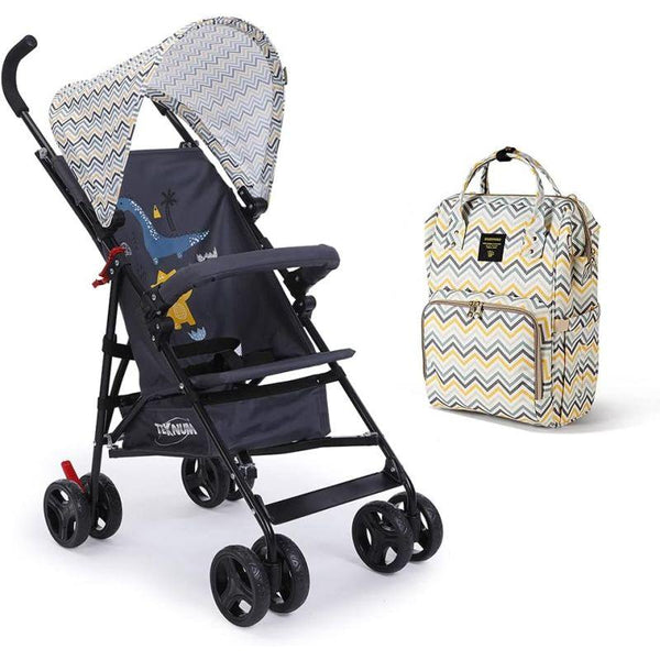 Teknum StRoleer & Diaper Bag - Yellow Wave - Zrafh.com - Your Destination for Baby & Mother Needs in Saudi Arabia