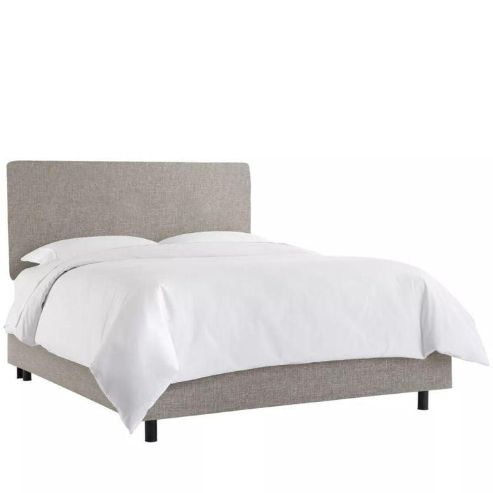 Beige Linen Serenity: Swedish Wood Super King Bed (200x200x140) by Alhome - Zrafh.com - Your Destination for Baby & Mother Needs in Saudi Arabia