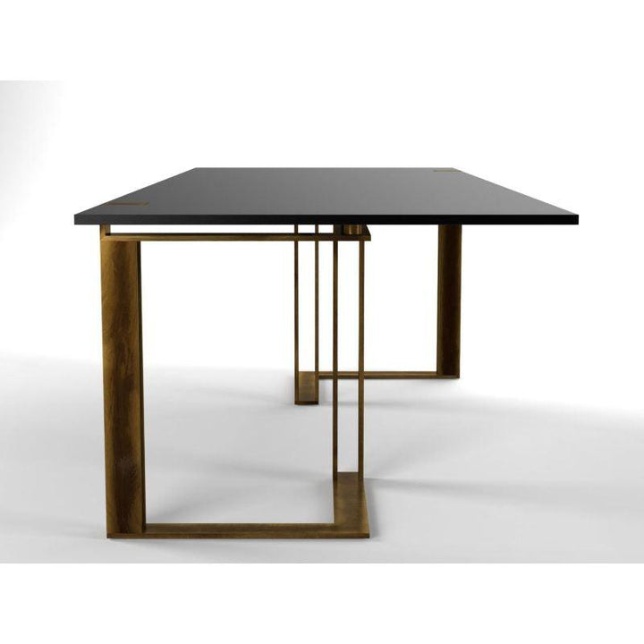 Black Wood Dining Table for Stylish Dining By Alhome - Zrafh.com - Your Destination for Baby & Mother Needs in Saudi Arabia