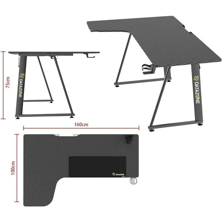 Gaming desk - 160 cm - professional L-shaped gaming table - GTL-203B - Zrafh.com - Your Destination for Baby & Mother Needs in Saudi Arabia