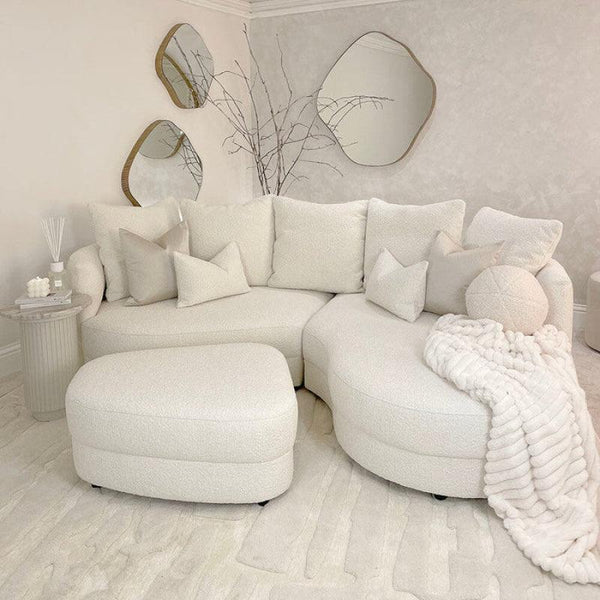 3-Seater Bouclé Sofa in Crisp White By Alhome - Zrafh.com - Your Destination for Baby & Mother Needs in Saudi Arabia