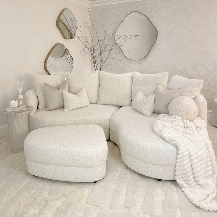 3-Seater Bouclé Sofa in Crisp White By Alhome - Zrafh.com - Your Destination for Baby & Mother Needs in Saudi Arabia