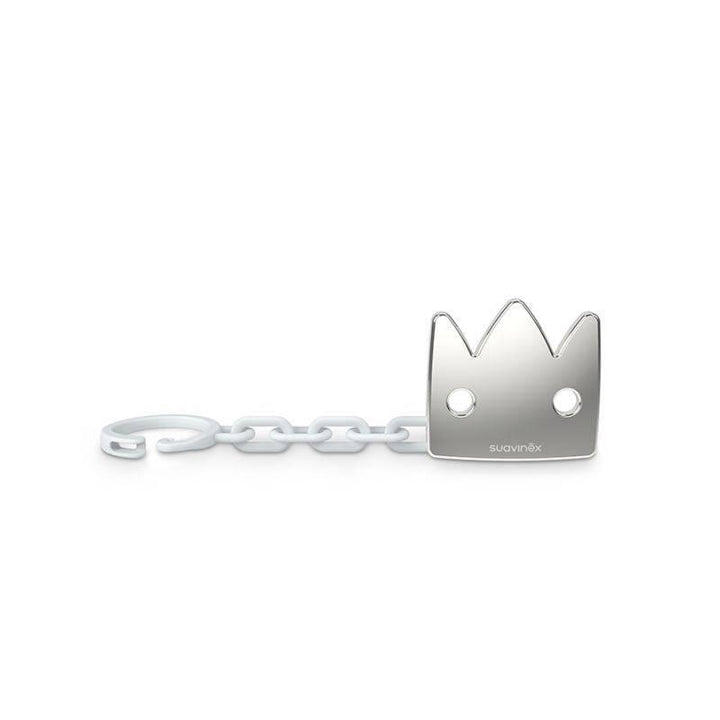 Suavinex Jewelery Crown Joy Pacifier Clip 0+ months - Silver - ZRAFH