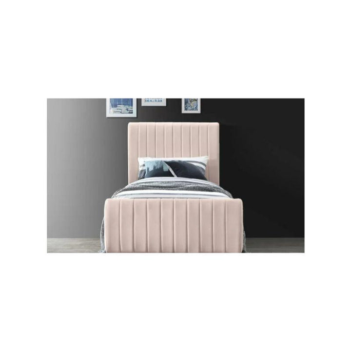 Pink Velvet Single Bed Size 120x200 By Alhome - 110110053 - Zrafh.com - Your Destination for Baby & Mother Needs in Saudi Arabia