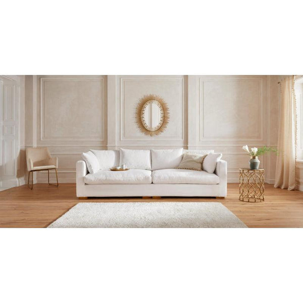 Timeless Elegance: Beige Velvet 3-Seater Sofa By Alhome - Zrafh.com - Your Destination for Baby & Mother Needs in Saudi Arabia