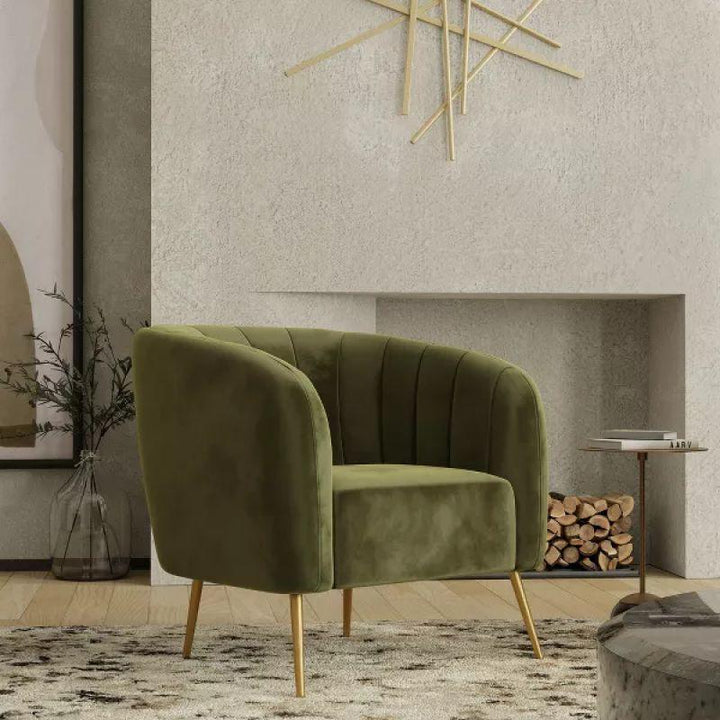 Modern Minimalistic Velvet Arm Chair - 80x85x85 cm - By Alhome - Zrafh.com - Your Destination for Baby & Mother Needs in Saudi Arabia