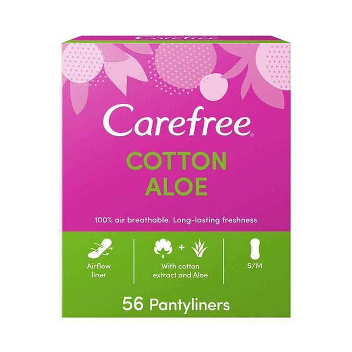 Carefree Panty Liners With Aloe Vera - 56 Pieces - ZRAFH