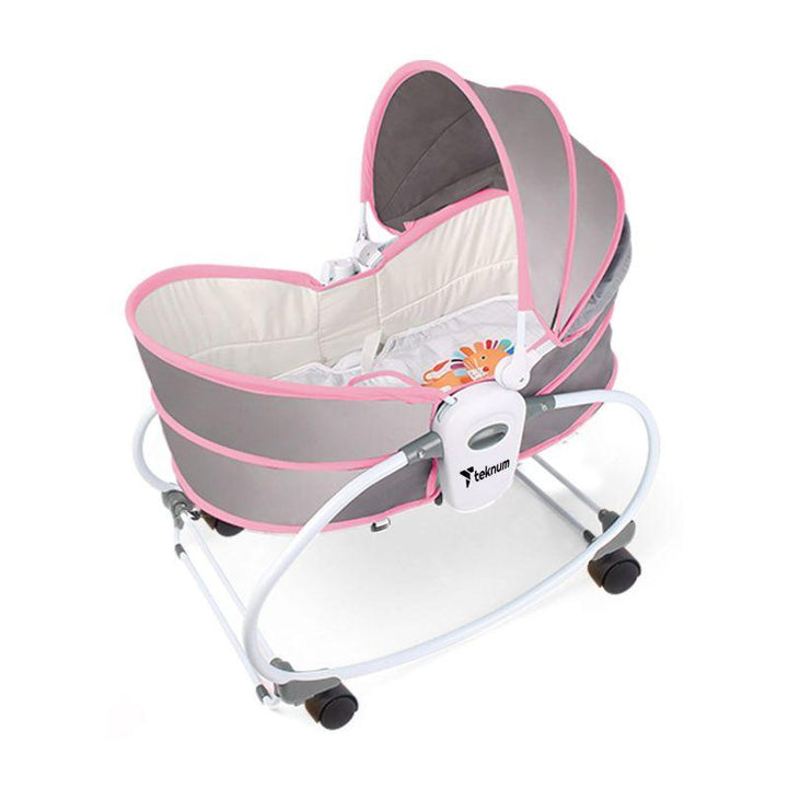 Teknum 5 In 1 Cozy Rocker Bassinet With Awning And Mosquito Net - Zrafh.com - Your Destination for Baby & Mother Needs in Saudi Arabia