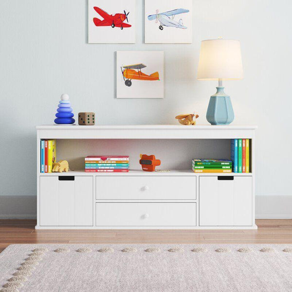 Kids Bookcase: 130x32x61 Wood, White by Alhome - Zrafh.com - Your Destination for Baby & Mother Needs in Saudi Arabia
