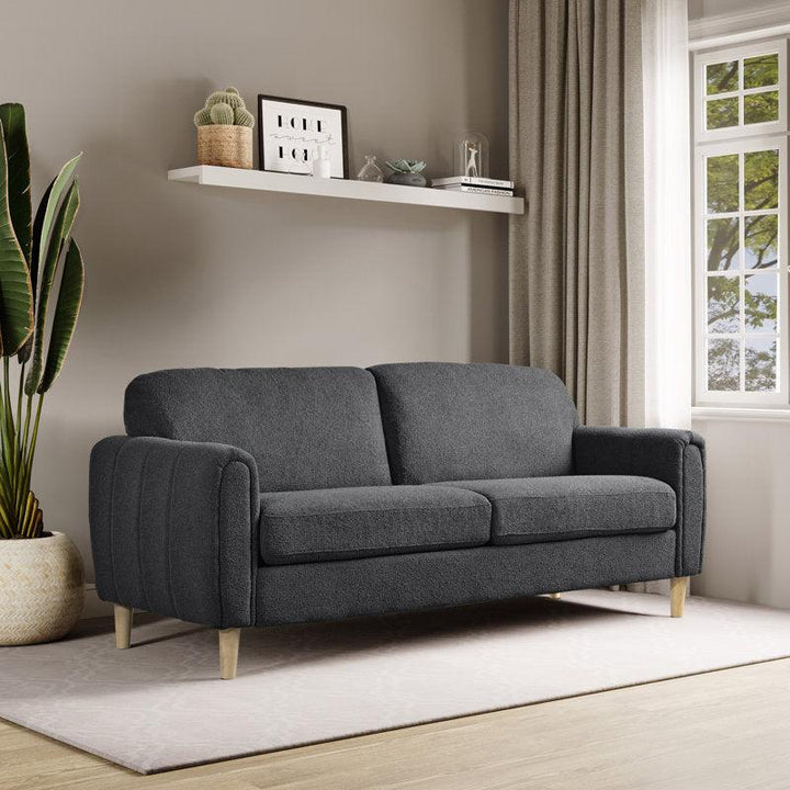 Sophisticated Gray 3-Seater Linen Sofa By Alhome - Zrafh.com - Your Destination for Baby & Mother Needs in Saudi Arabia