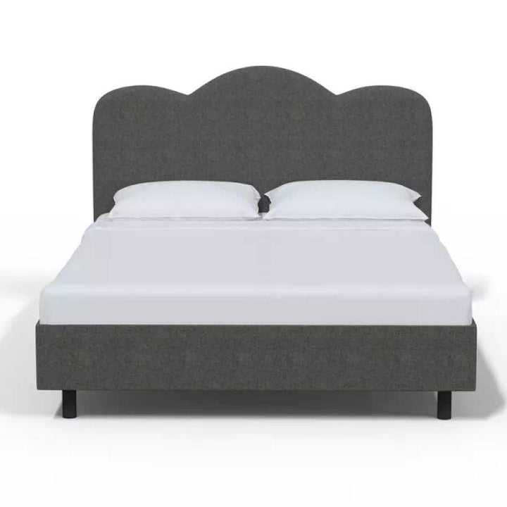 Supreme Comfort: Swedish Wood King Bed - Regal Grey Harmony (160x200x140) by Alhome - Zrafh.com - Your Destination for Baby & Mother Needs in Saudi Arabia