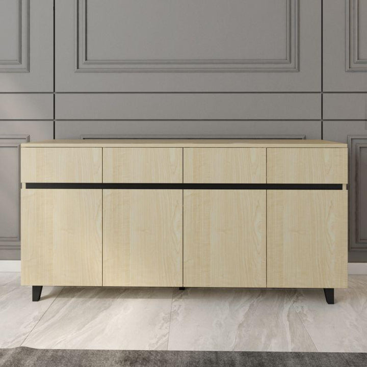 Console Storage Unit in Beige and Black By Alhome - Zrafh.com - Your Destination for Baby & Mother Needs in Saudi Arabia