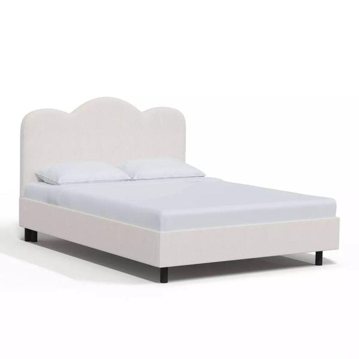 Supreme Comfort: Swedish Wood King Bed - Regal Ivory Opulence (160x200x140) by Alhome - Zrafh.com - Your Destination for Baby & Mother Needs in Saudi Arabia