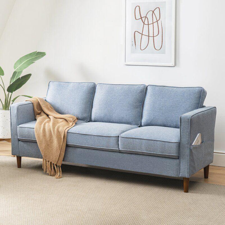 Modern Linen 3 Seater Sofa - 240x85x85 cm - By Alhome - Zrafh.com - Your Destination for Baby & Mother Needs in Saudi Arabia