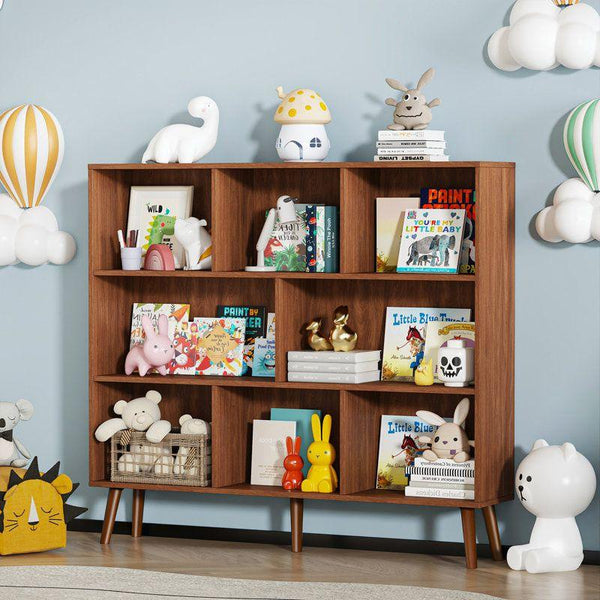 Kids Bookcase: 118x24x106 Wood, Brown by Alhome - Zrafh.com - Your Destination for Baby & Mother Needs in Saudi Arabia