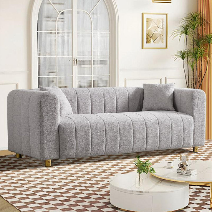 3-Seater Grey Chanel Sofa By Alhome - Zrafh.com - Your Destination for Baby & Mother Needs in Saudi Arabia