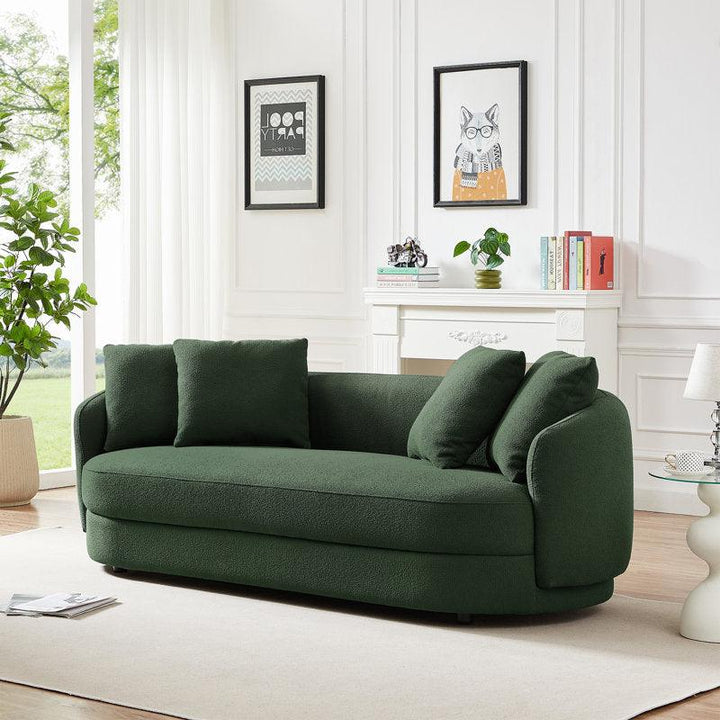 3-Seater Green Bouclé Sofa By Alhome - Zrafh.com - Your Destination for Baby & Mother Needs in Saudi Arabia