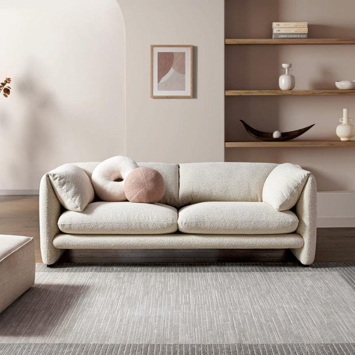 3-Seater Bouclé Sofa in Elegant Beige By Alhome - 110111233 - Zrafh.com - Your Destination for Baby & Mother Needs in Saudi Arabia