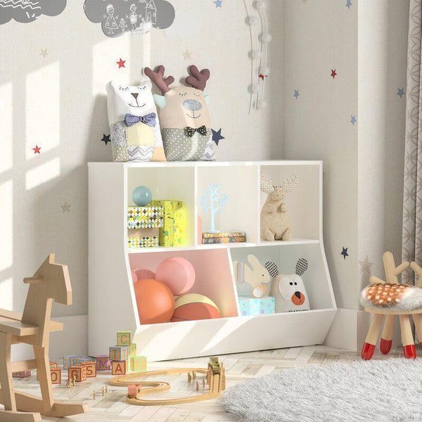 Kids Bookcase: 89x30x74 Wood, White by Alhome - Zrafh.com - Your Destination for Baby & Mother Needs in Saudi Arabia