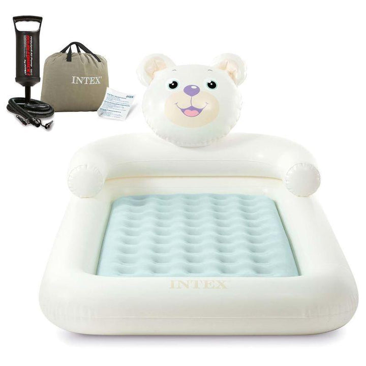 Intex Bear Kidz Travel Bed With Hand Pump - Brown - Zrafh.com - Your Destination for Baby & Mother Needs in Saudi Arabia