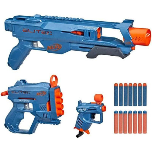 Connect 4 Blast! Game; Powered by Nerf; Includes Nerf Blasters and Nerf  Foam Darts; Game for Children Aged 8 and Up
