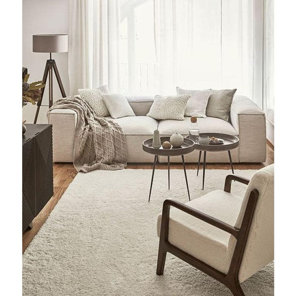 Timeless Comfort: Beige Linen 3-Seater Sofa By Alhome - Zrafh.com - Your Destination for Baby & Mother Needs in Saudi Arabia