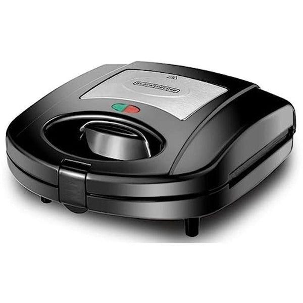 Black And Decker 3 In 1 Interchangeable Grill And Waffle And Sandwich Maker - 780 W - Silver And Black - Zrafh.com - Your Destination for Baby & Mother Needs in Saudi Arabia