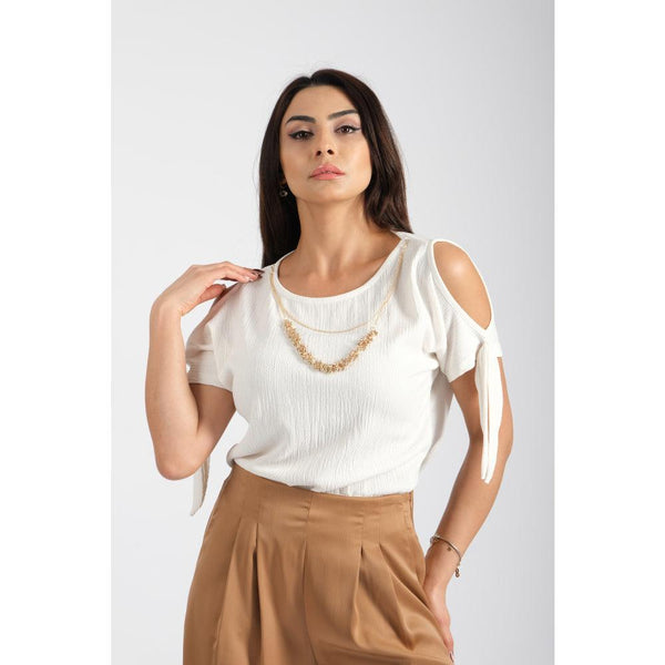 Londonella Top with short sleeves and Golden accessories - 100117 - Zrafh.com - Your Destination for Baby & Mother Needs in Saudi Arabia