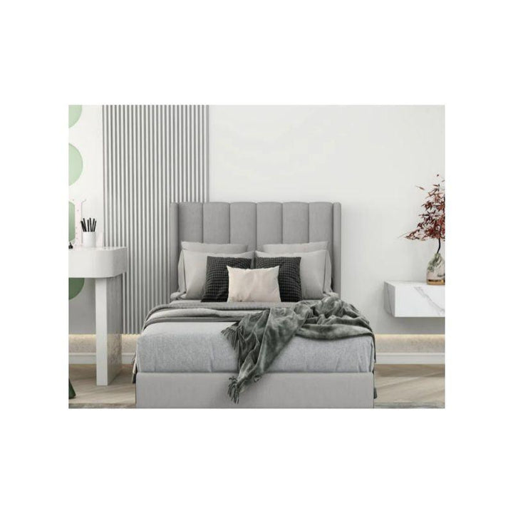 Gray Linen Single Bed Size 120x200 By Alhome - 110110055 - Zrafh.com - Your Destination for Baby & Mother Needs in Saudi Arabia