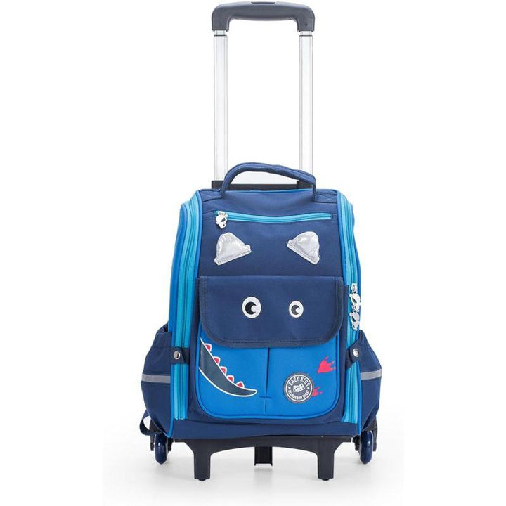 Eazy Kids Dinosaur School Bag With Trolley - Blue - Zrafh.com - Your Destination for Baby & Mother Needs in Saudi Arabia