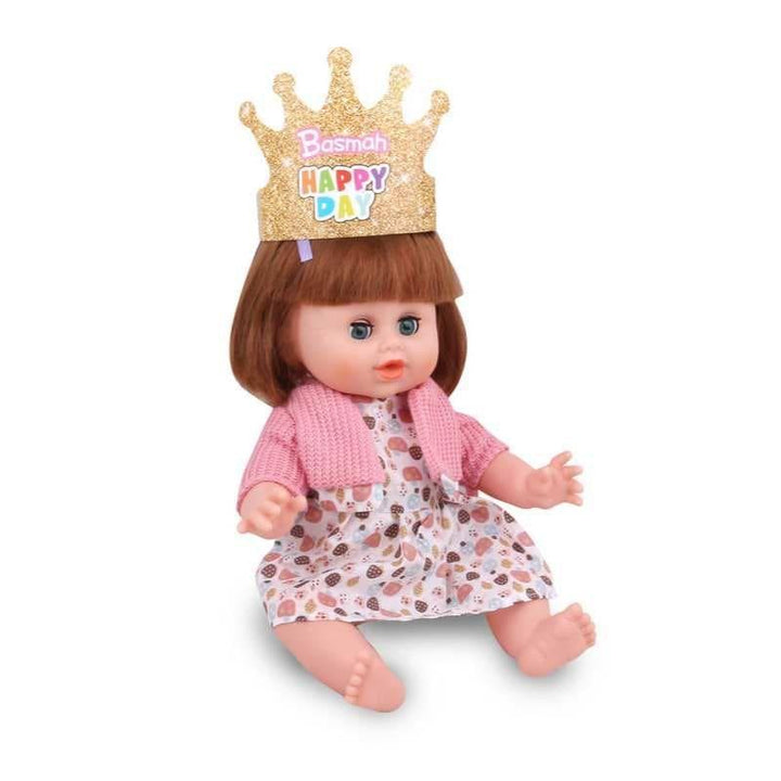 Happy Birthday Baby Doll with Cake 35.5cm Pink - 32x16x36 cm - 32-69008A - ZRAFH